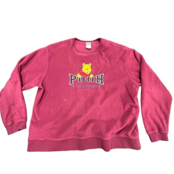 90s Winnie the Pooh Red Crewneck Sweater Sz XXL Unisex - Picture 1 of 8
